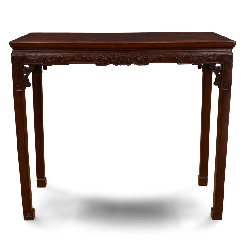 民國 黃花梨及雑硬木有束腰斗拱式半桌 | A HUANGHUALI AND MIXED HARDWOOD TABLE - 图4