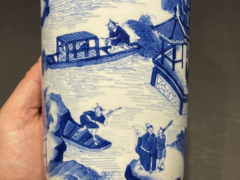清康熙 青花“西湖十景”图棒槌瓶 - 图10