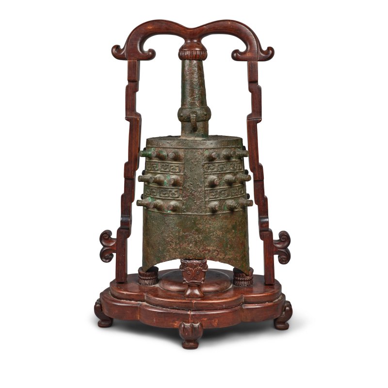 十九世紀 仿古青銅乳釘夔龍紋甬鐘 | AN ARCHAISTIC BRONZE SUSPENSION BELL, YONGZHONG - 图4