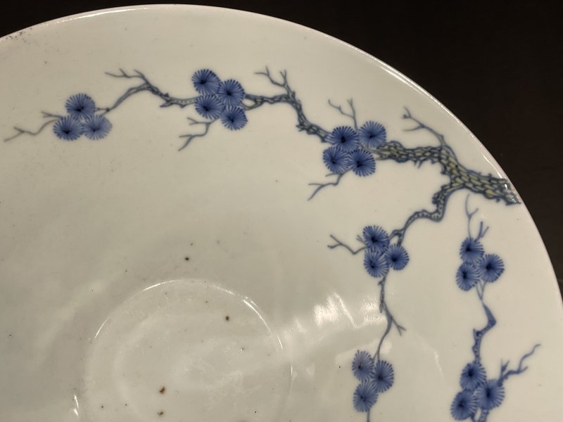 清康熙 斗彩过枝松竹梅岁寒三友图斗笠碗 - 图7