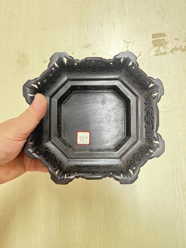 紫檀透雕卷草纹供台 - 图6