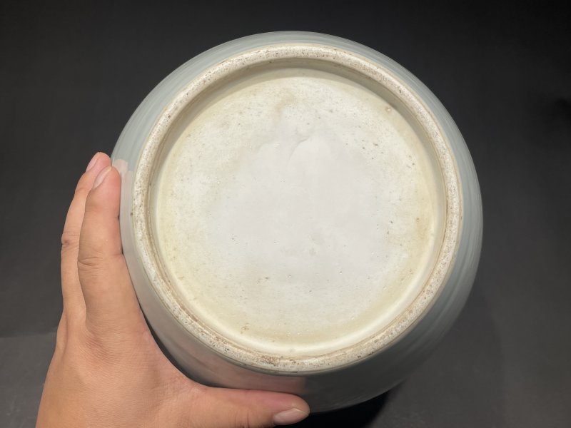 清晚期 青釉荷叶罐一对 - 图12