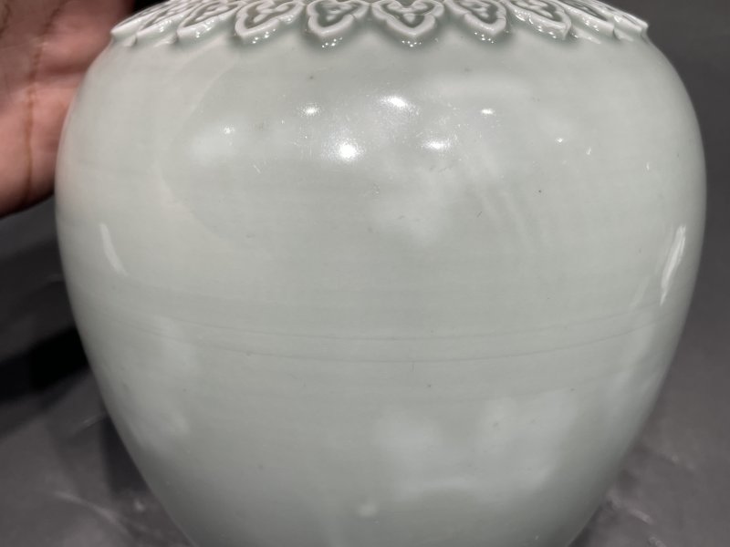 清康熙 青釉贴如意头纹茶叶罐 - 图15