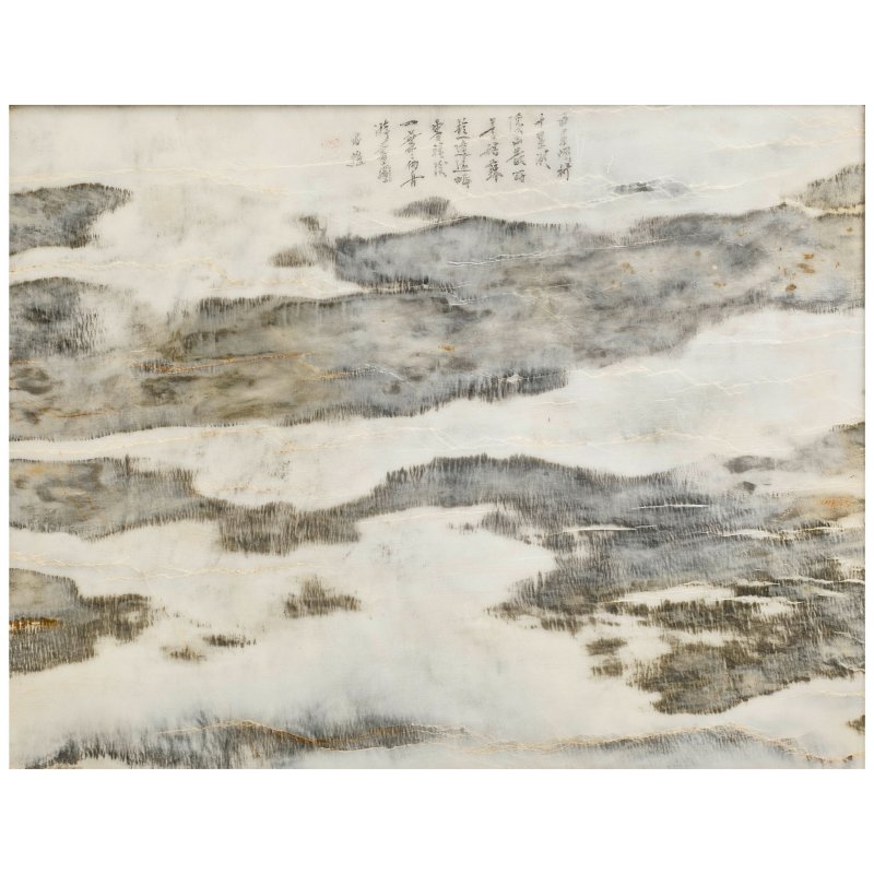 清 木框雲石題詩挂屏 | AN INSCRIBED DREAMSTONE PANEL - 图2