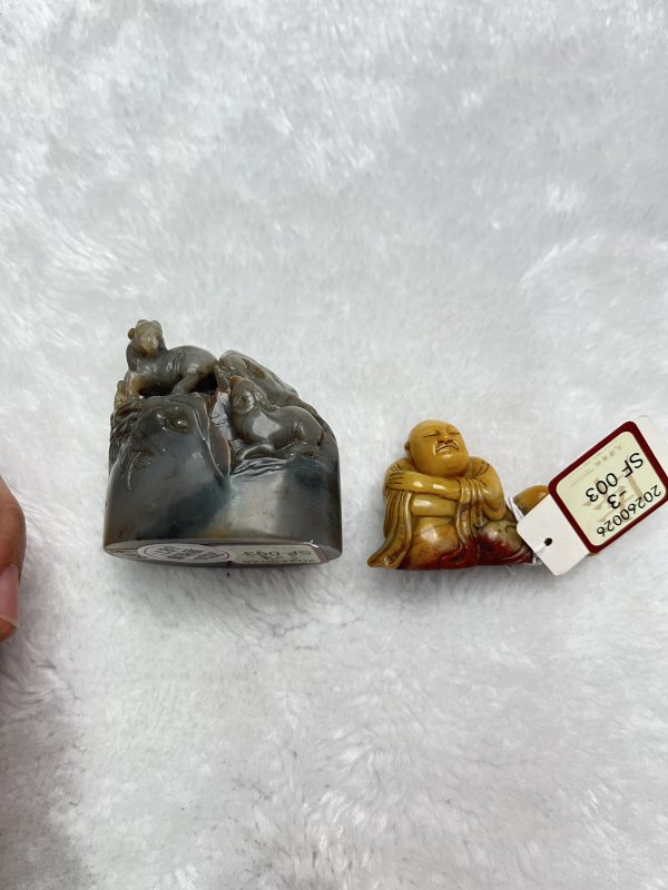 罗汉、动物钮石印章一组 - 图2