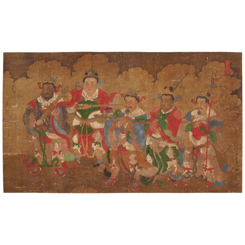 佚名（十八至十九世紀） 佛家護法神仙群像 設色絹本 鏡心三幅 | ANONYMOUS (18TH/19TH CENTURY) - 图2