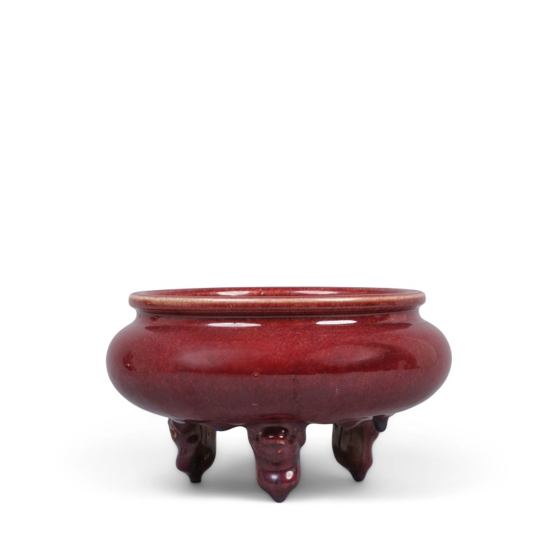 晚清/民國 窯變釉三足爐 | A FLAMBÉ-GLAZED TRIPOD CENSER