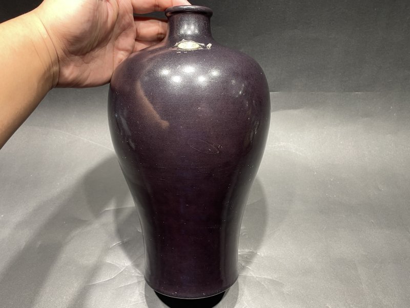 清康熙 茄皮紫釉梅瓶 - 图4