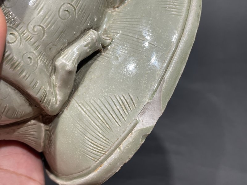 明 越窑青瓷鹿型脉枕 - 图11