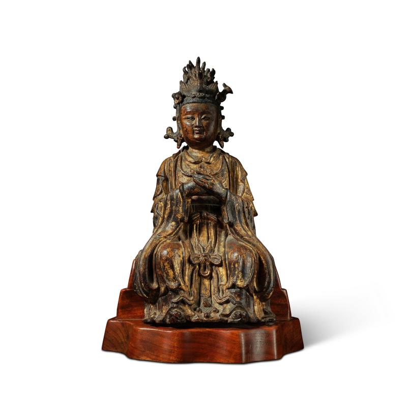 明 銅漆金碧霞元君坐像