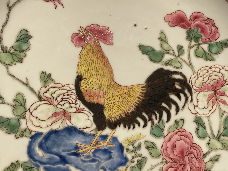 清雍正 广珐琅室上大吉图盘 - 图3