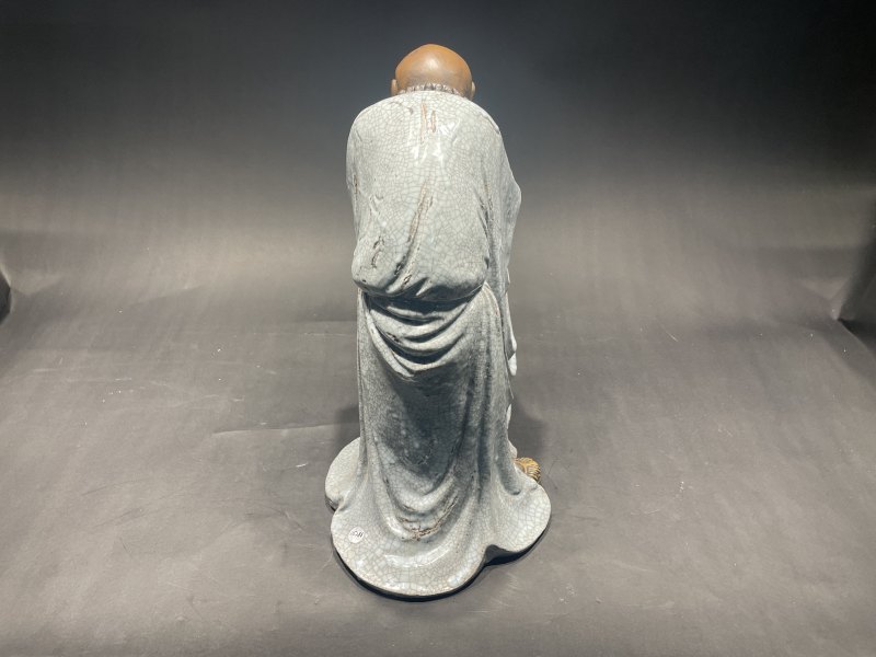 清 石湾窑罗汉瓷塑 - 图4