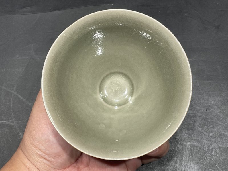 明 耀州青釉斗笠盏 - 图6