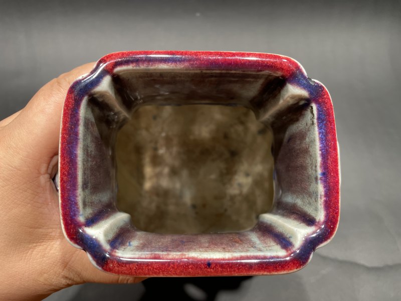 清光绪 窑变釉穿带杏圆瓶 - 图9