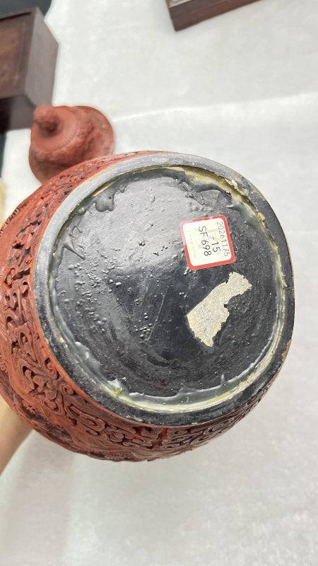 剔红山水人物纹盖罐 - 图6