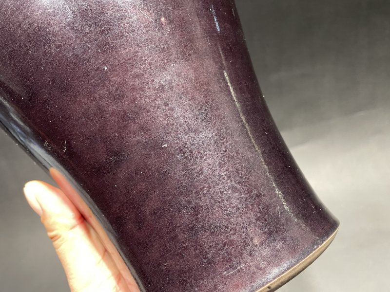 清康熙 茄皮紫釉梅瓶 - 图6