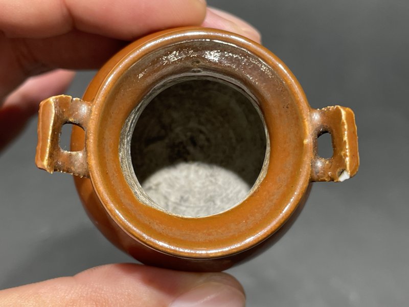 十七世纪 紫金釉三足鼎式炉（老木盖） - 图6