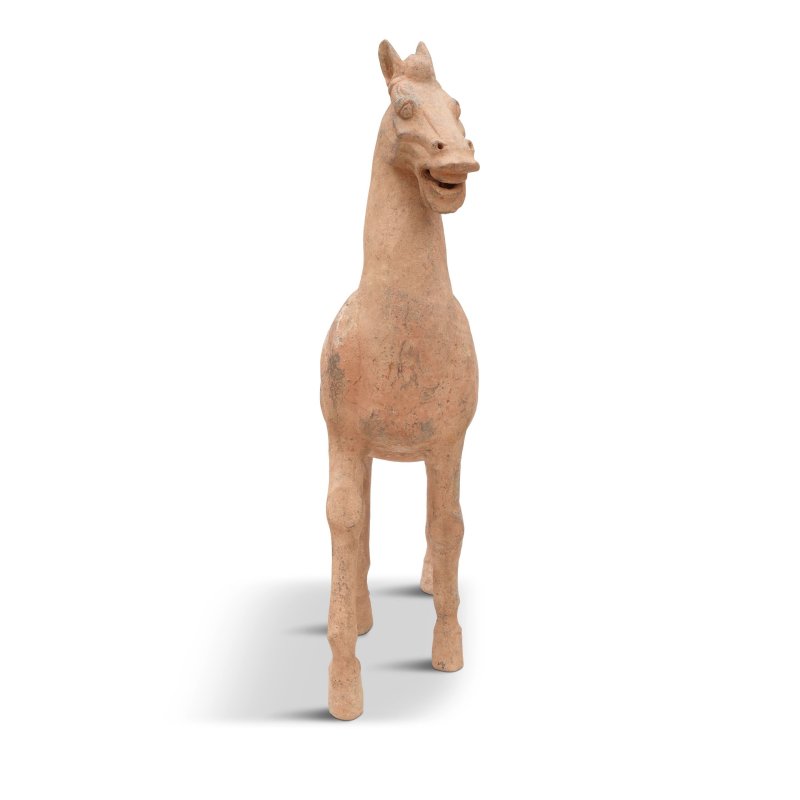 仿漢 大陶馬 | A LARGE POTTERY FIGURE OF A PRANCING HORSE - 图4