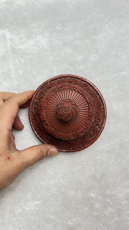 剔红山水人物纹盖罐 - 图7