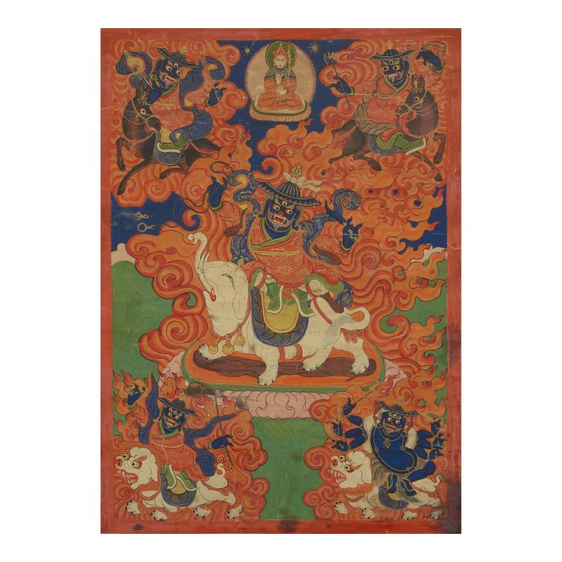 A TIBETAN THANGKA OF 'GYAJIN' PEHAR GYALPO