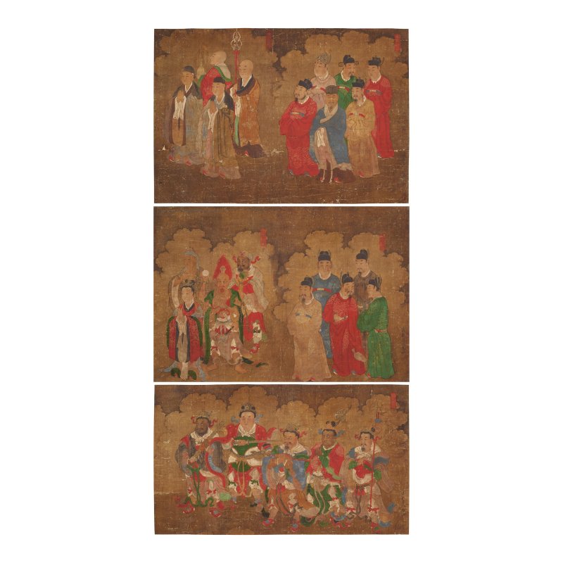 佚名（十八至十九世紀） 佛家護法神仙群像 設色絹本 鏡心三幅 | ANONYMOUS (18TH/19TH CENTURY) - 图5