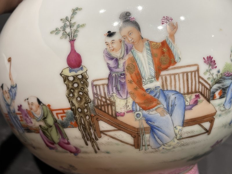 民国 粉彩婴戏图赏瓶 - 图6