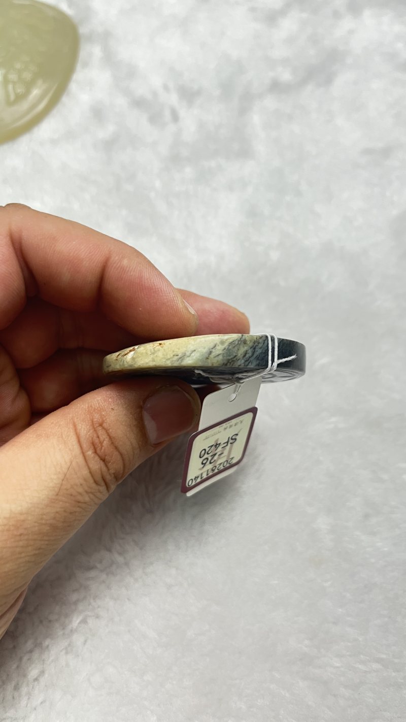 玉凤鸟勾云纹璧 - 图7