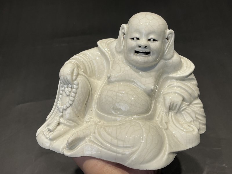 十八世纪 德化窑弥勒佛塑像（带老座） - 图3