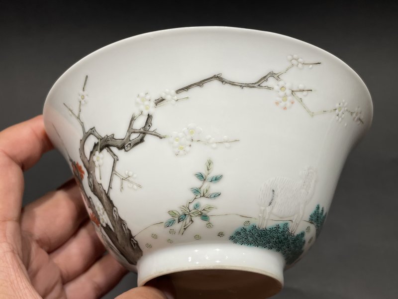 清同治 粉彩三羊开泰碗 - 图5