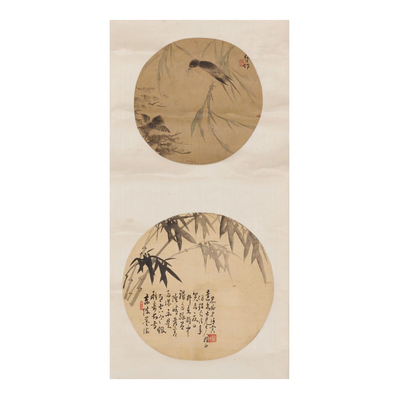 （款）居巢（1811-1865）/俞廉三（1841-1912）等晚清八家 花鳥團扇面八幀 立軸四聯屏 | VARIOUS LATE-QING ARTISTS - 图7