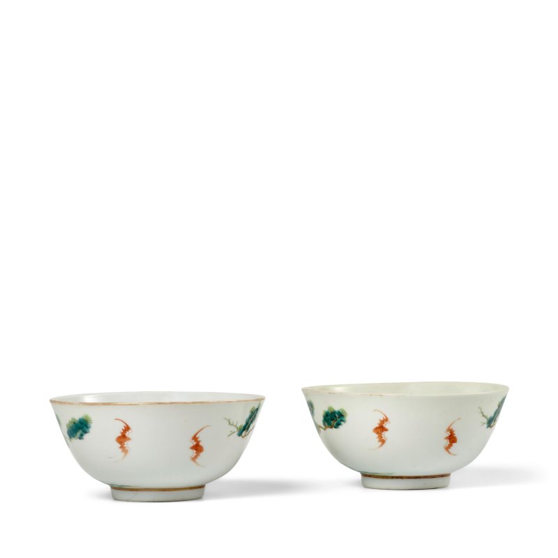 清光緒 粉彩松鶴延年紋碗一對 | A PAIR OF FAMILLE-ROSE 'LONGEVITY' BOWLS - 图4