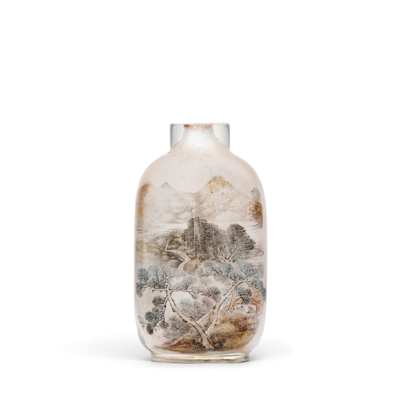 壬辰（1892年）周樂元 玻璃內畫鼻煙壺一件 | AN INSIDE-PAINTED GLASS SNUFF BOTTLE