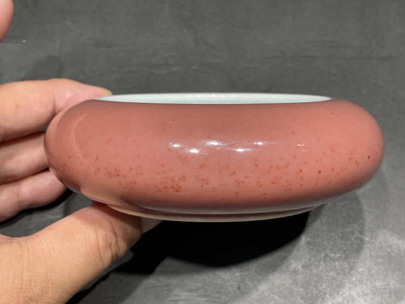清康熙 豇豆红镗锣洗 - 图2