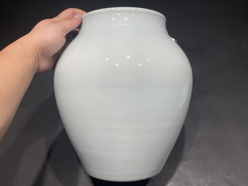 清晚期 青釉荷叶罐一对 - 图21