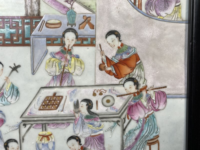 清乾隆 粉彩金线池人物故事图插屏 - 图6