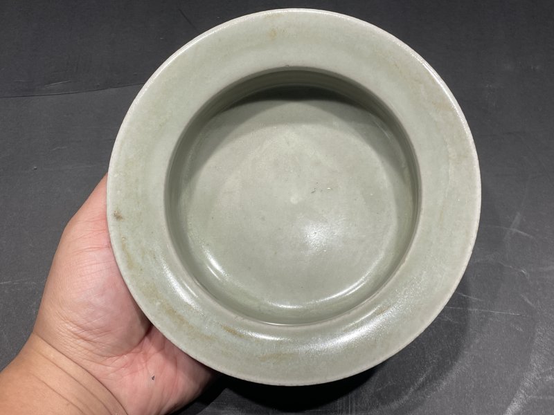 明 龙泉窑青釉板沿洗 - 图6