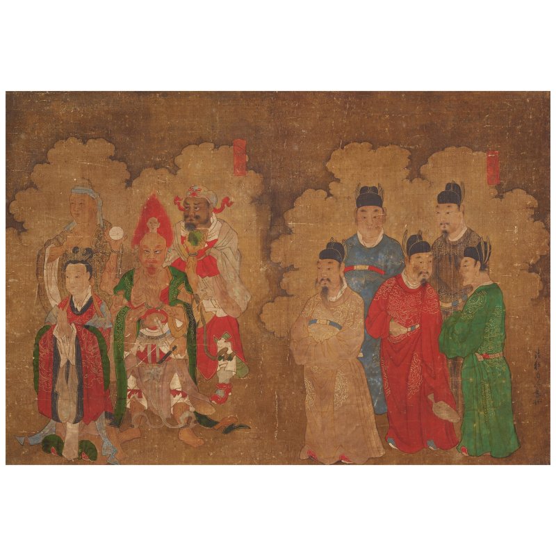 佚名（十八至十九世紀） 佛家護法神仙群像 設色絹本 鏡心三幅 | ANONYMOUS (18TH/19TH CENTURY) - 图7