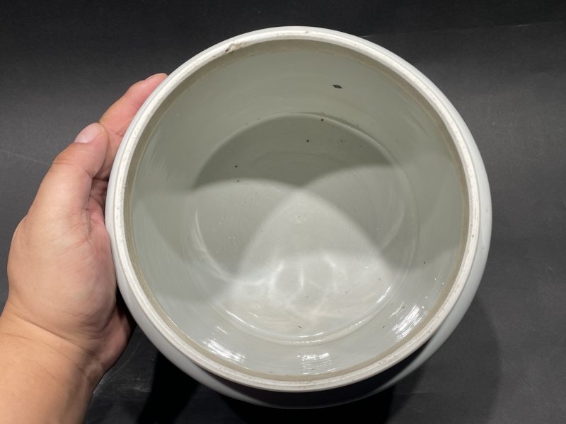 清康熙 青花山水人物故事图粥罐 - 图7