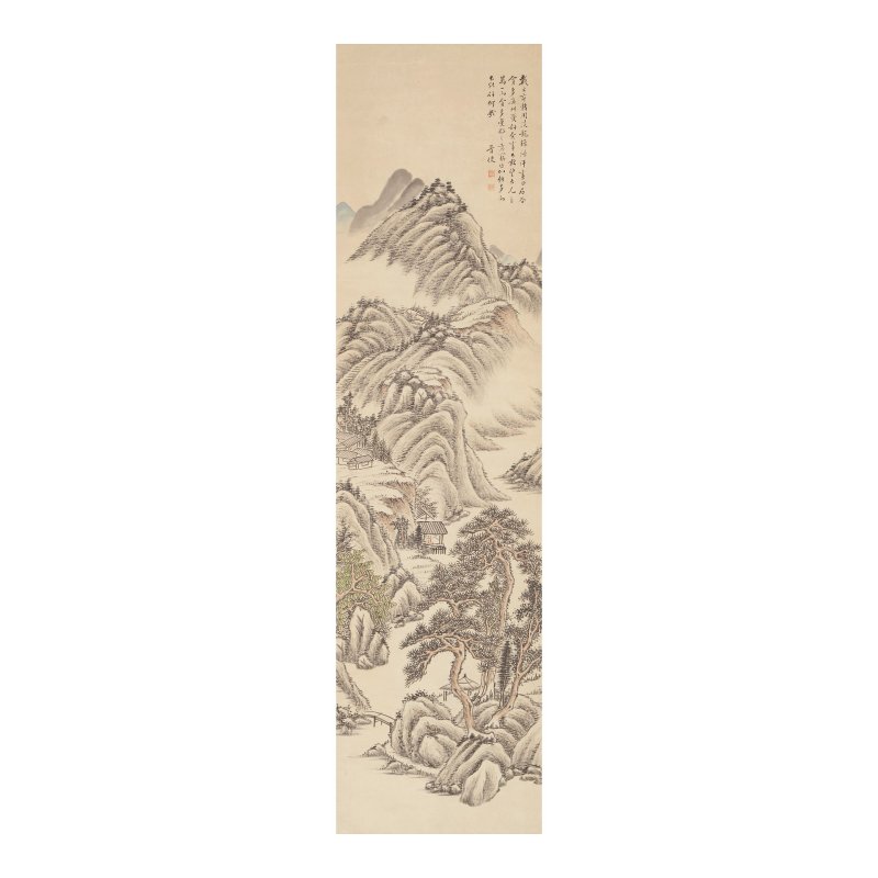 （款）董源（十九至二十世紀）淺絳山水二幅 設色紙本 立軸成對 | DONG YUAN (19TH/20TH CENTURY) - 图5