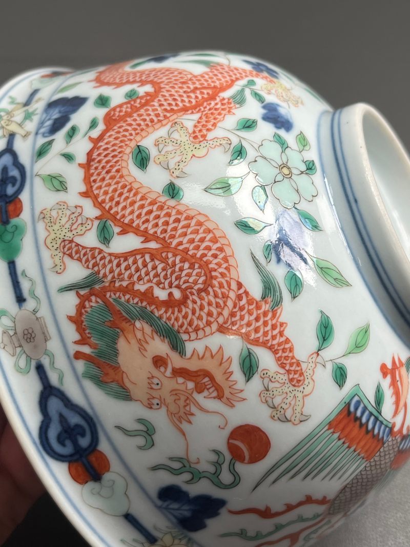 清道光  五彩龙凤纹碗 - 图12