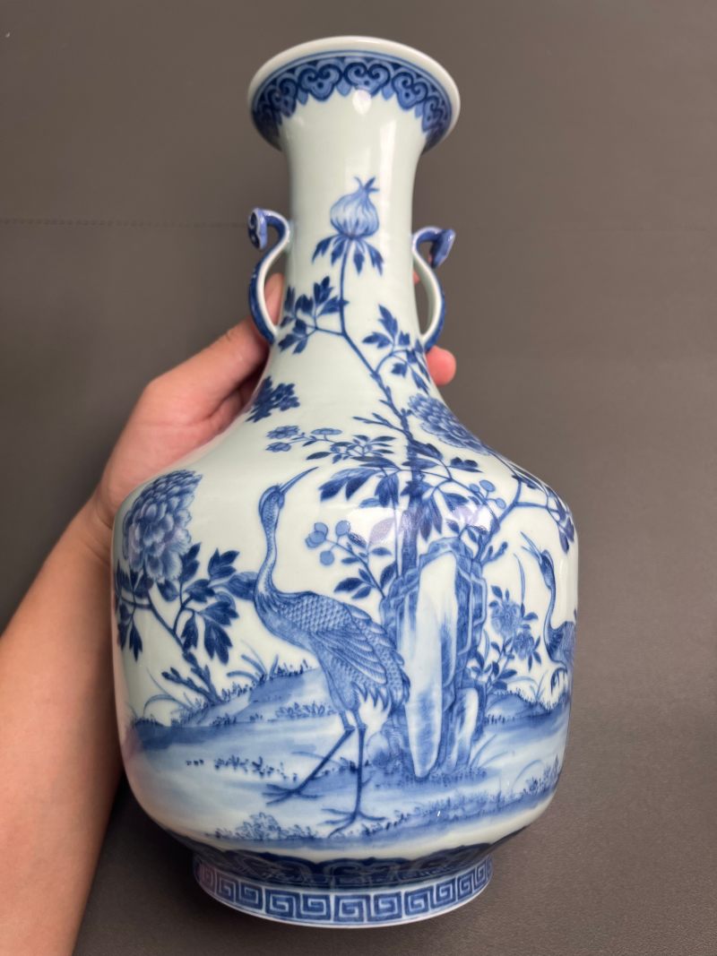 清道光  御制青花六合同春如意耳尊 - 图7