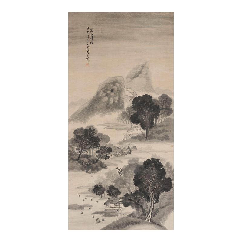 吳石僊（1845-1916）　溪山煙雨　水墨紙本　立軸　一八九四年作 | WU SHIXIAN (1845-1916)/ZHANG QINGYUN/UNIDENTIFIED ARTIST - 图6