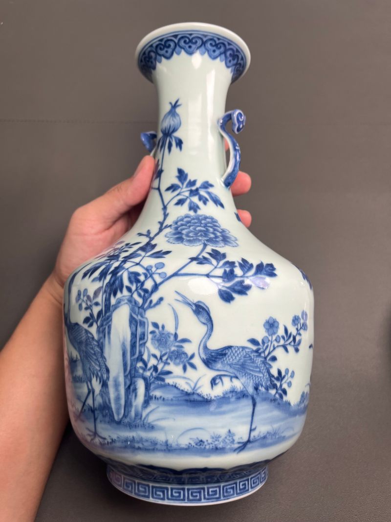 清道光  御制青花六合同春如意耳尊 - 图8