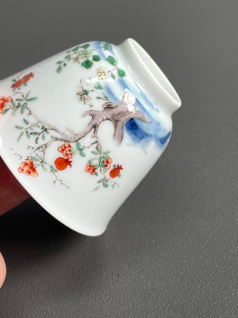清雍正  五彩五月石榴花神杯 - 图20