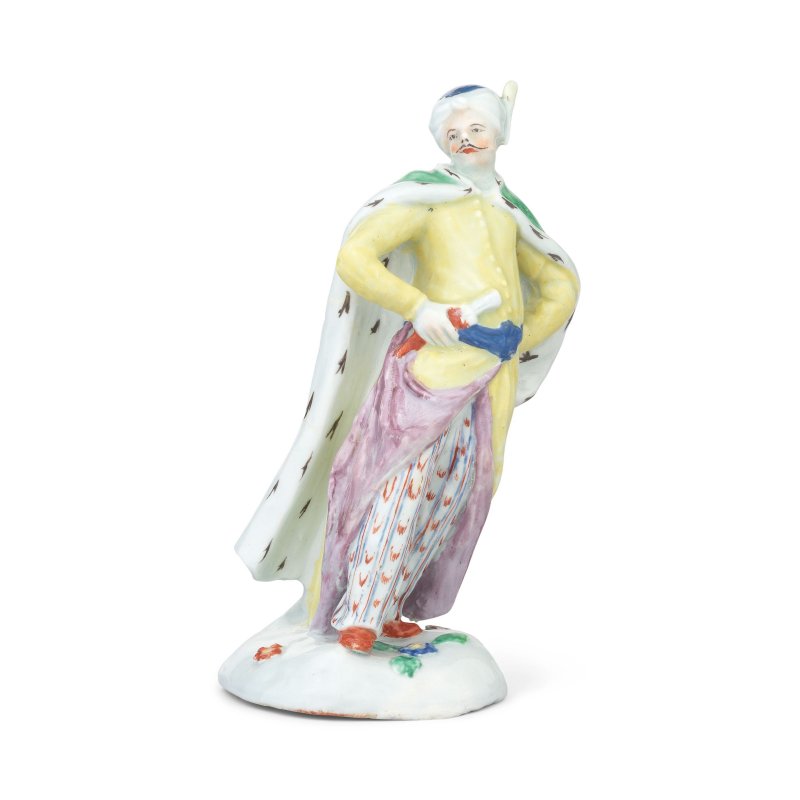 An important Liverpool (Philip Christian) figure of a gentleman in Turkish costume, circa 1765-75