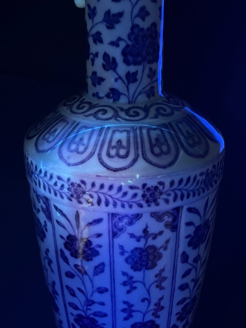 清乾隆  青花花卉纹棒槌瓶 - 图30