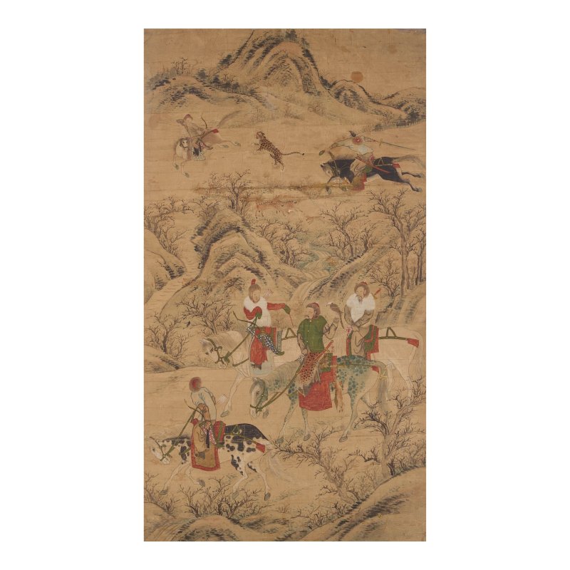 佚名（十九至二十世紀） 秋狩圖 設色紙本 鏡框 | ANONYMOUS (19TH/20TH CENTURY)