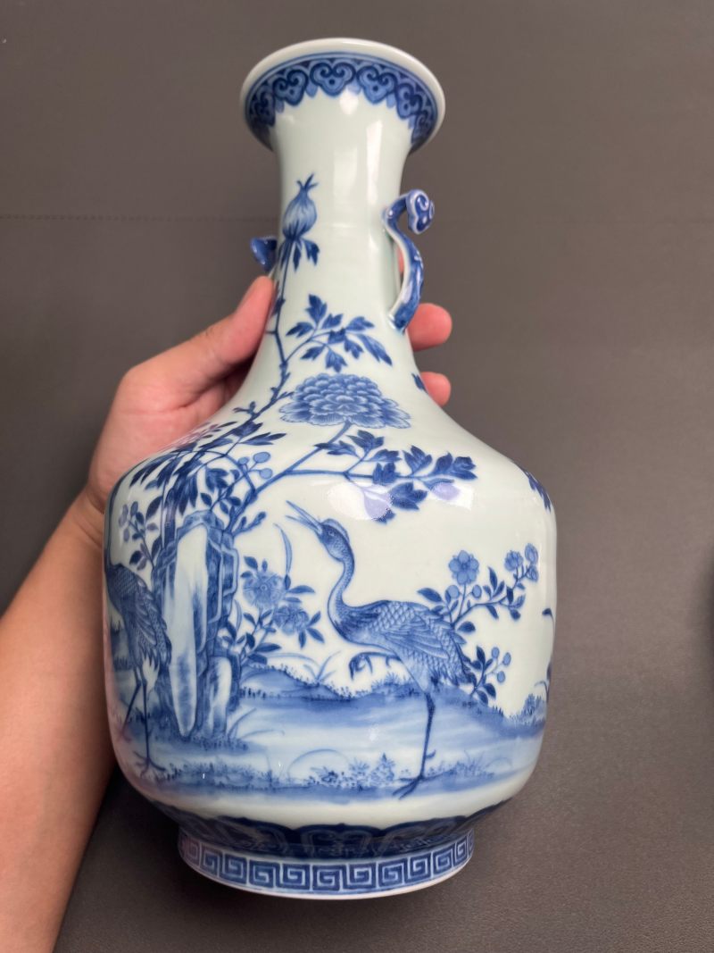 清道光  御制青花六合同春如意耳尊 - 图9