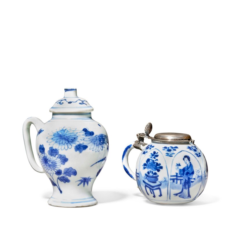 清康熙及明崇禎 青花芥末罐兩件 | TWO BLUE AND WHITE MUSTARD POTS - 图4