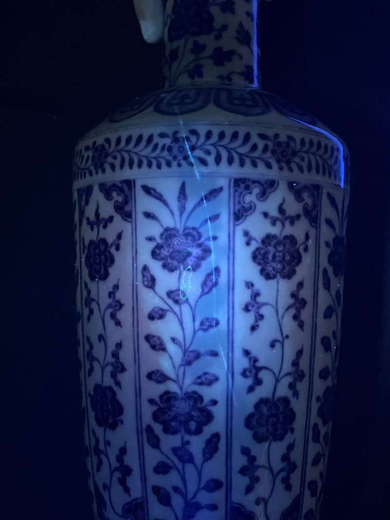 清乾隆  青花花卉纹棒槌瓶 - 图31